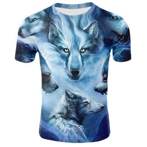 T-Shirt Loup Bleu